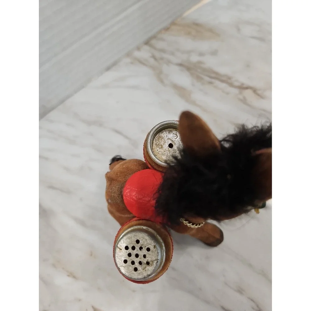 Vintage Enesco Black Hair Donkey/Pack Horse Hong Kong Salt & Pepper Shaker Set